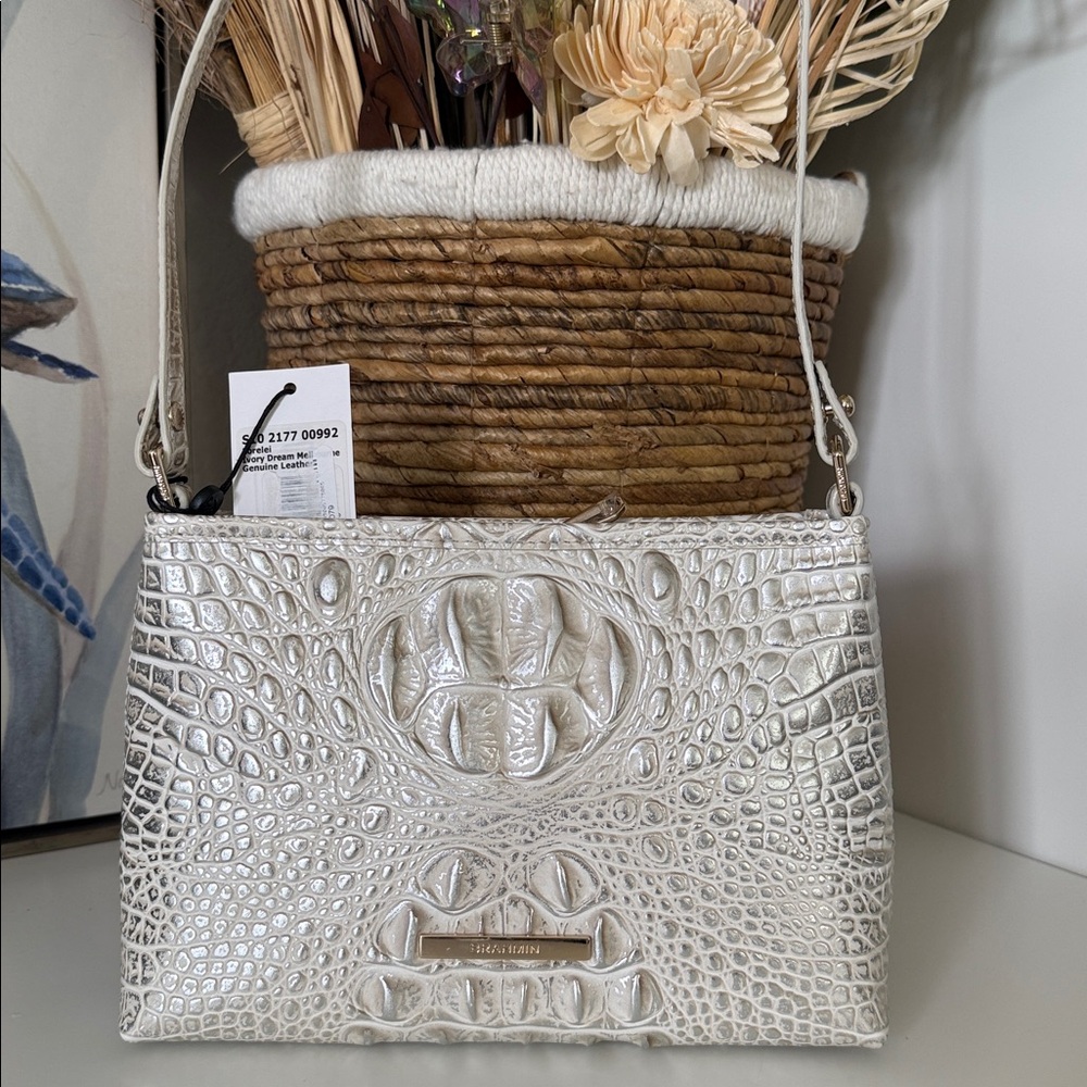 NWT👄Brahmin Lorelei Leather Ivory Dream Melbourne Shoulder  Bag